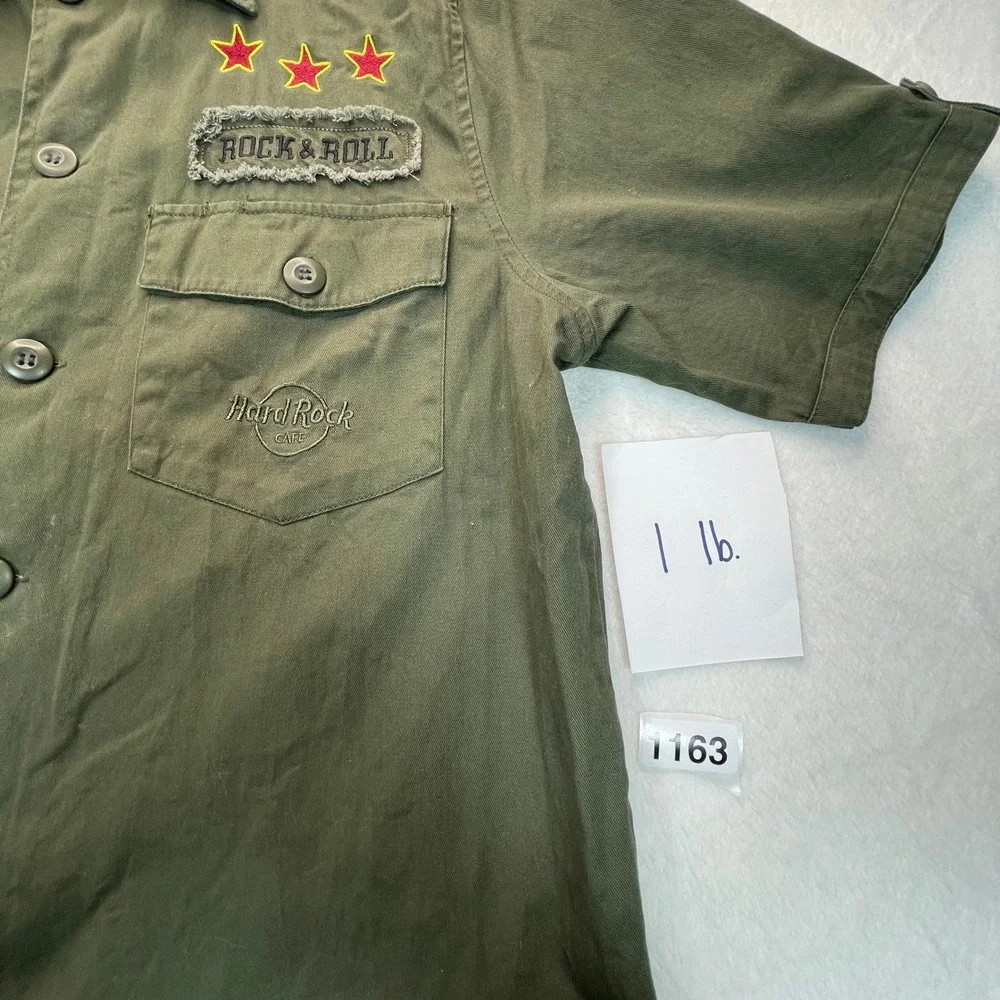 Hard Rock Cafe Mens M Shirt Military Utility Rock‎ & Roll Green Mall of America